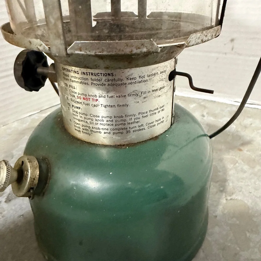 Vintage Coleman 228H Lantern Big Hat‎ Double Mantle Green Gas 8/73 Made in USA
